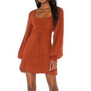 Free People NWOT burnt orange fall long sleeve emmaline sweater dress